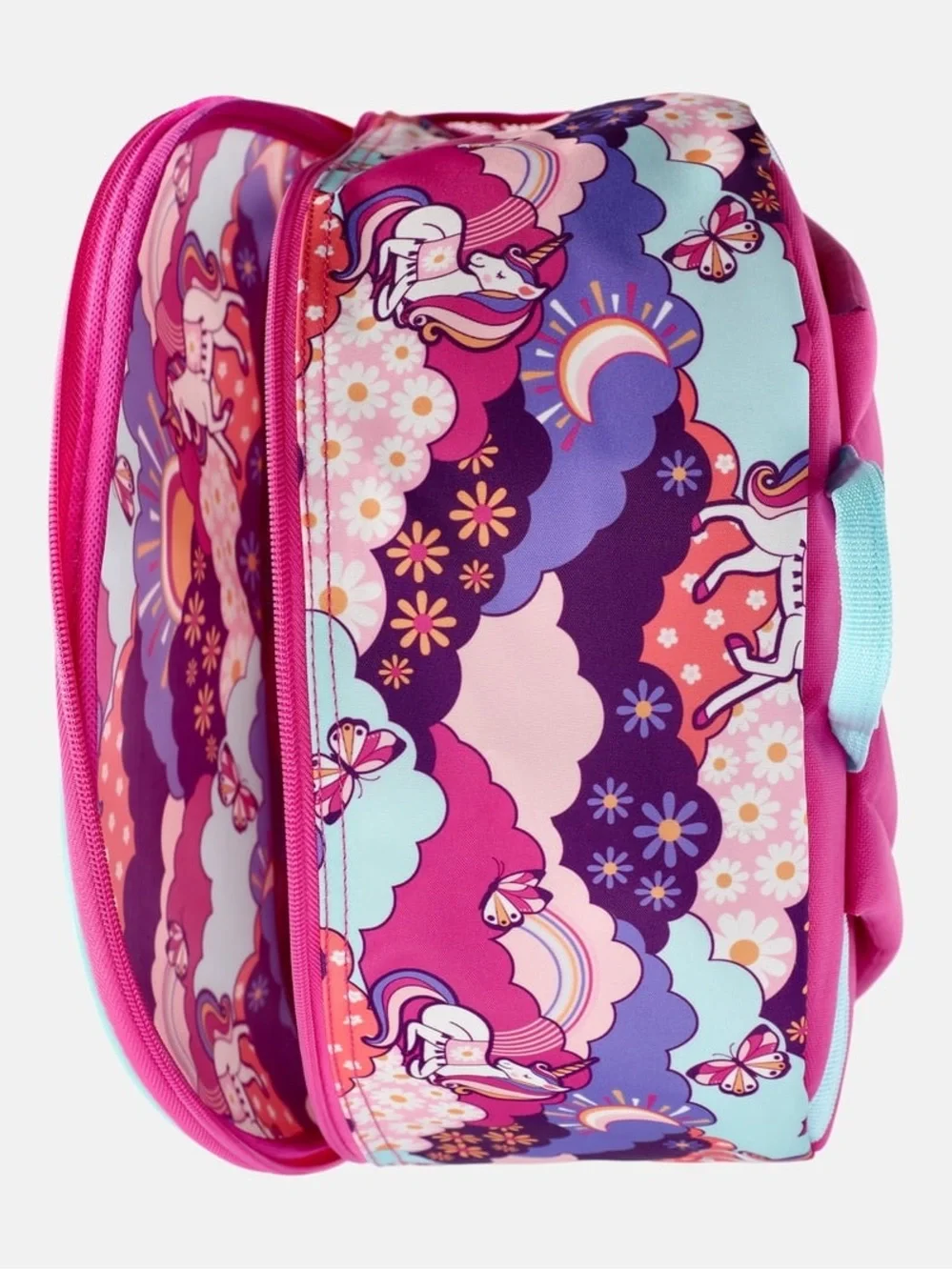Unicorn Print Kids Backpack in Pink & Purple W
